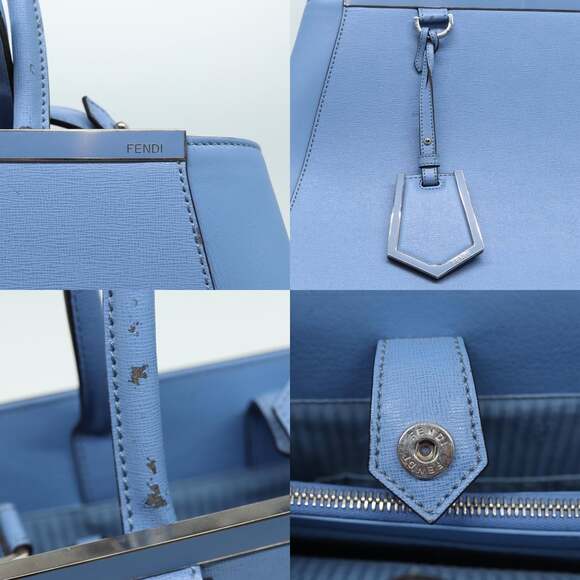 FENDI Hand Bag Leather Blue - Picture 11 of 14